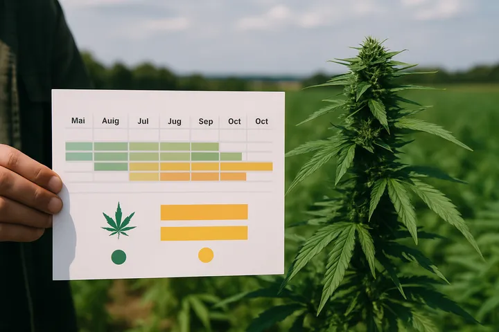 Outdoor-Saison-Kalender für Cannabis in Deutschland: Von Mai bis Oktober (Photoperiodisch vs. Autoflower)